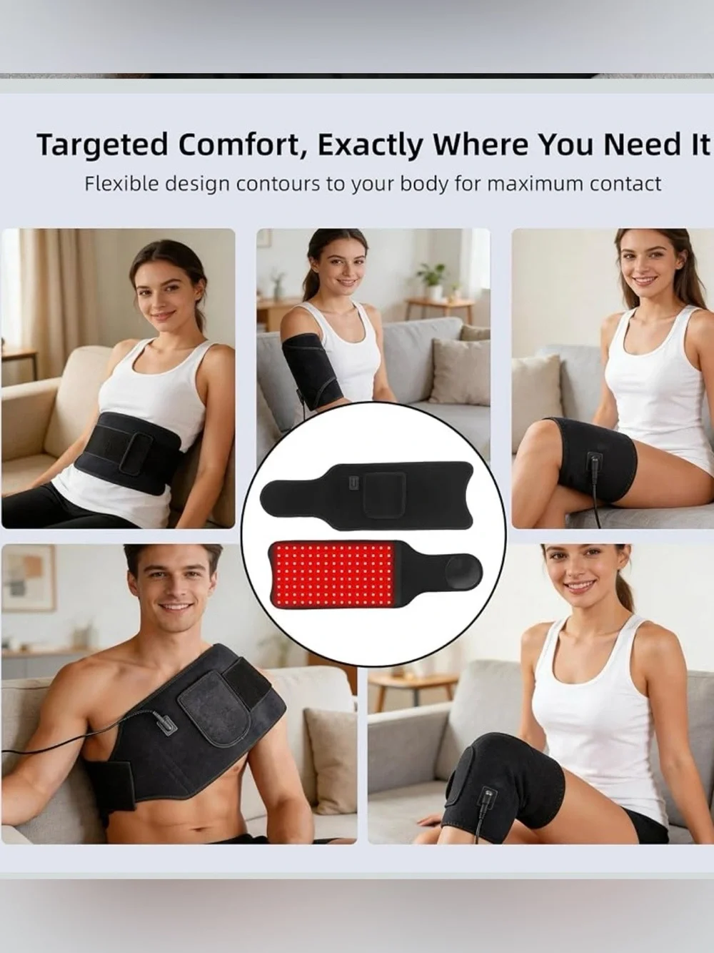 Red light therapy wrap 120 leds dual wavelength adjustable 26”x8” pad